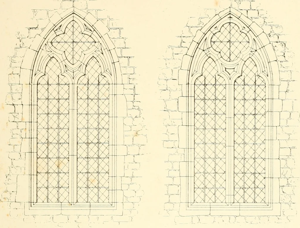 An illustration from An analysis of Gothick architecture : illustrated by a series of upwards of seven hundred examples of doorways, windows, etc., and accompanied with remarks on the several details of an ecclesiastical edifice, 1849, leaf 90
