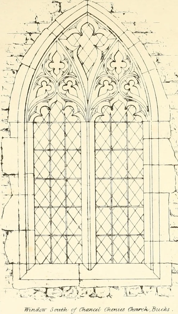 An illustration from An analysis of Gothick architecture : illustrated by a series of upwards of seven hundred examples of doorways, windows, etc., and accompanied with remarks on the several details of an ecclesiastical edifice, 1849, leaf 94