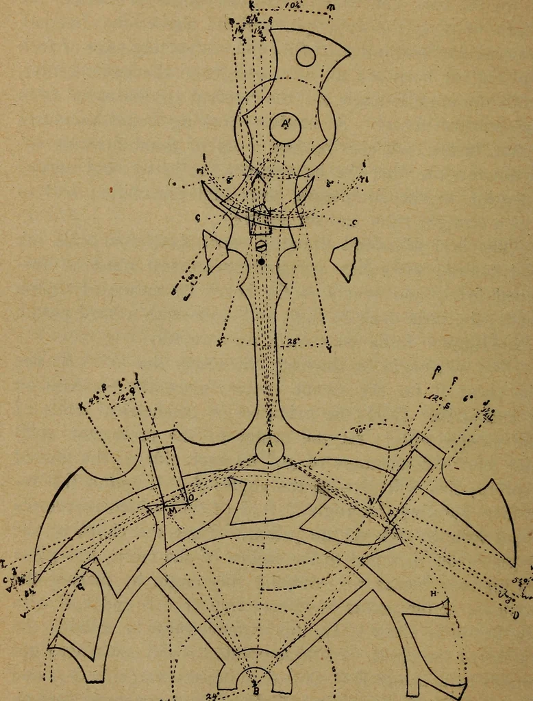 An illustration from An analysis of the lever escapement, 1910, leaf 51