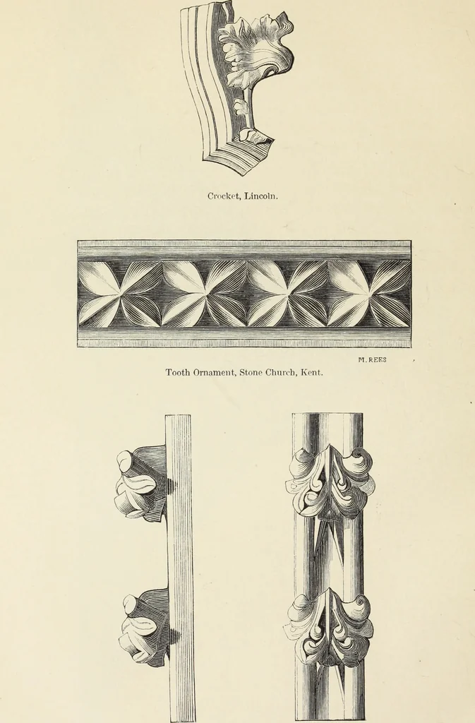 An illustration from Analysis of ornament. The characteristics of styles : an introduction to the study of the history of ornamental art, 1860, leaf 117