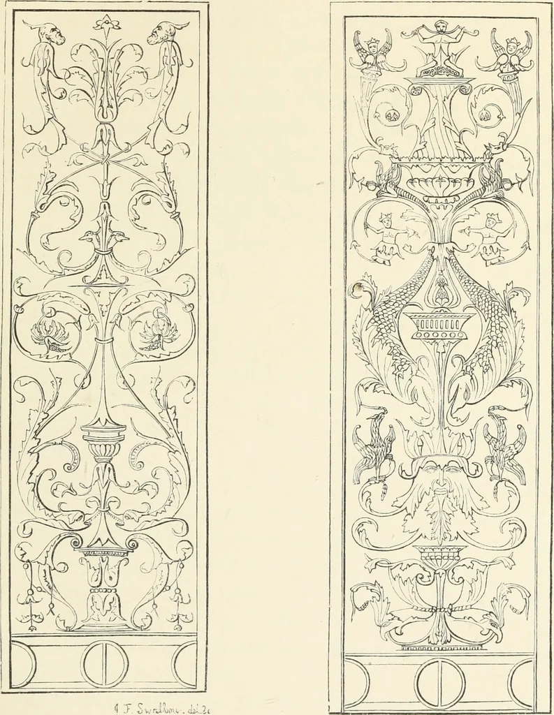 An illustration from Analysis of ornament. The characteristics of styles : an introduction to the study of the history of ornamental art, 1860, leaf 152