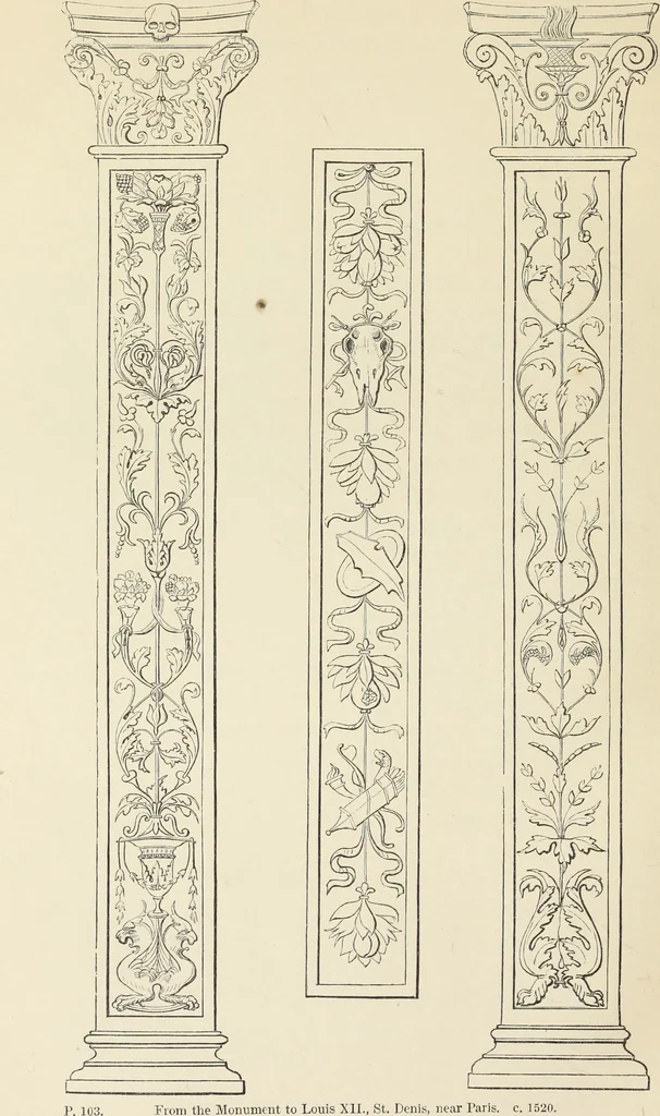 An illustration from Analysis of ornament. The characteristics of styles : an introduction to the study of the history of ornamental art, 1860, leaf 157