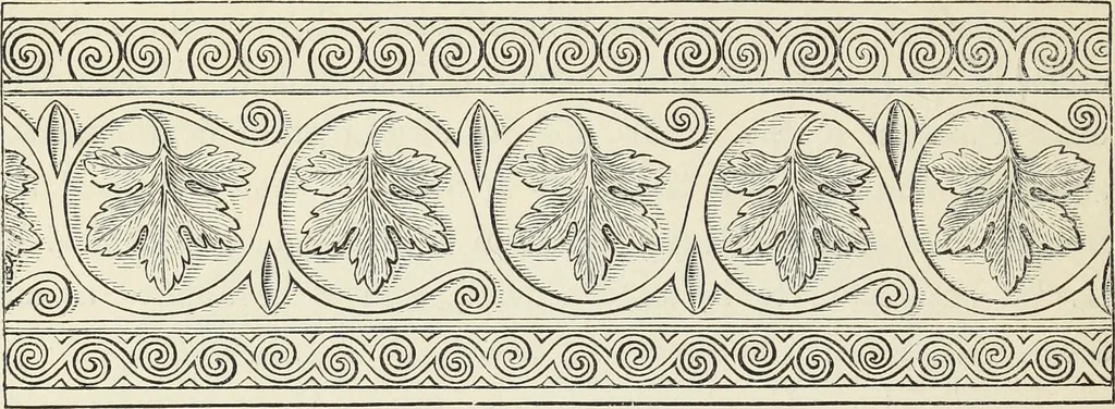 An illustration from Analysis of ornament. The characteristics of styles : an introduction to the study of the history of ornamental art, 1860, leaf 21