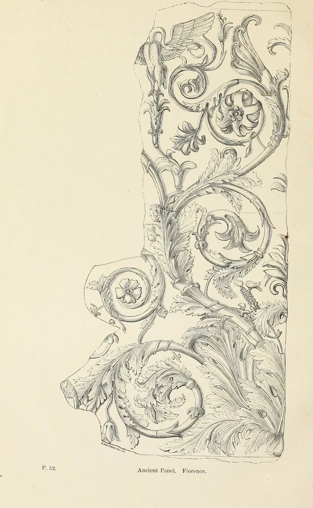 An illustration from Analysis of ornament. The characteristics of styles : an introduction to the study of the history of ornamental art, 1860, leaf 5