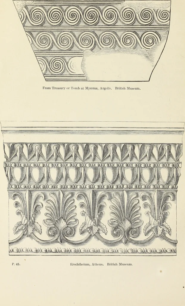 An illustration from Analysis of ornament. The characteristics of styles : an introduction to the study of the history of ornamental art, 1860, leaf 53