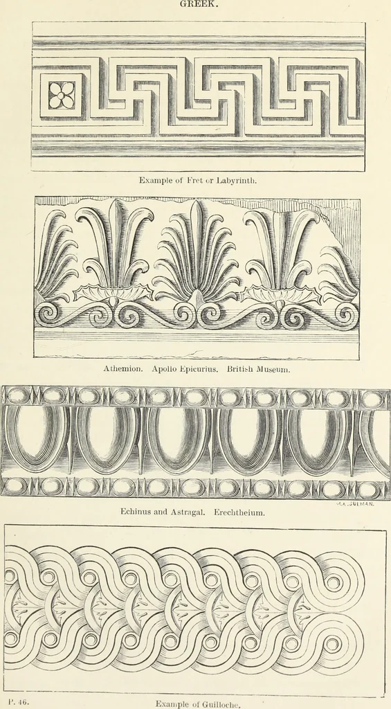 An illustration from Analysis of ornament. The characteristics of styles : an introduction to the study of the history of ornamental art, 1860, leaf 56