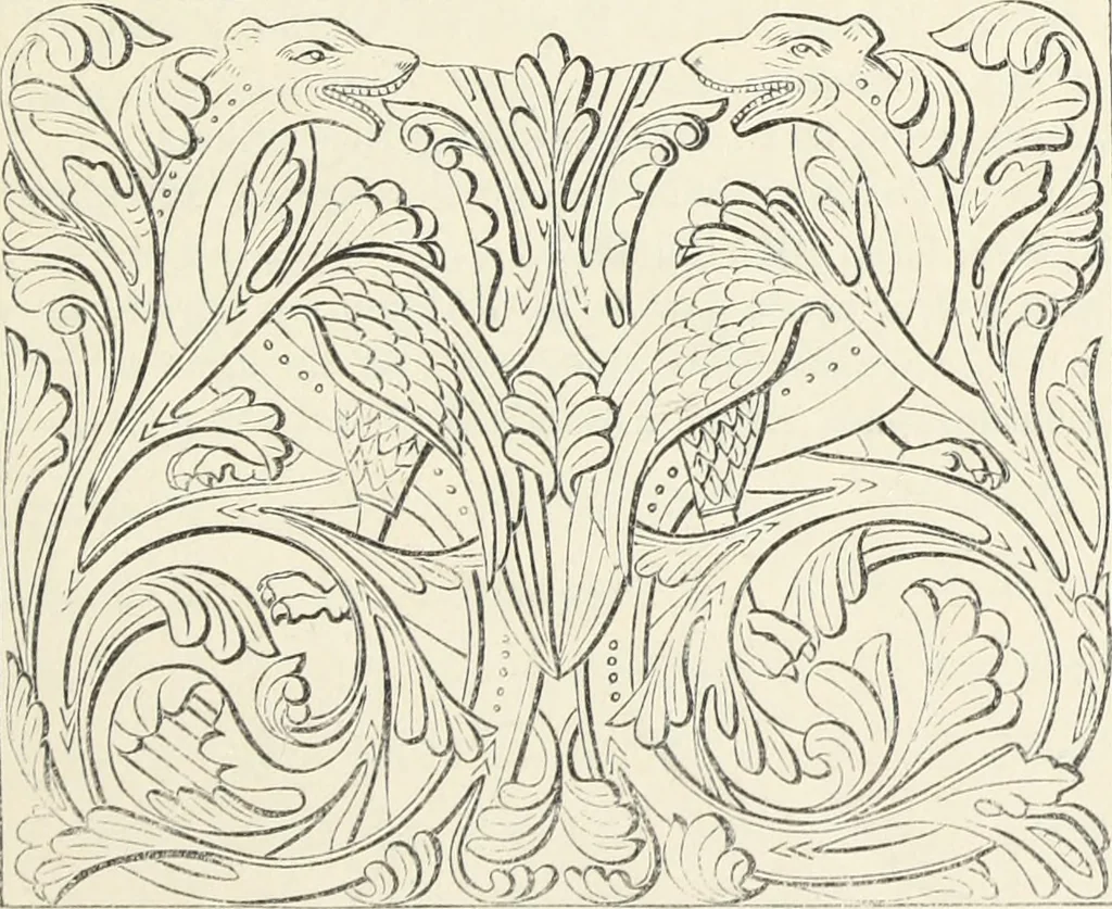 An illustration from Analysis of ornament. The characteristics of styles : an introduction to the study of the history of ornamental art, 1860, leaf 98