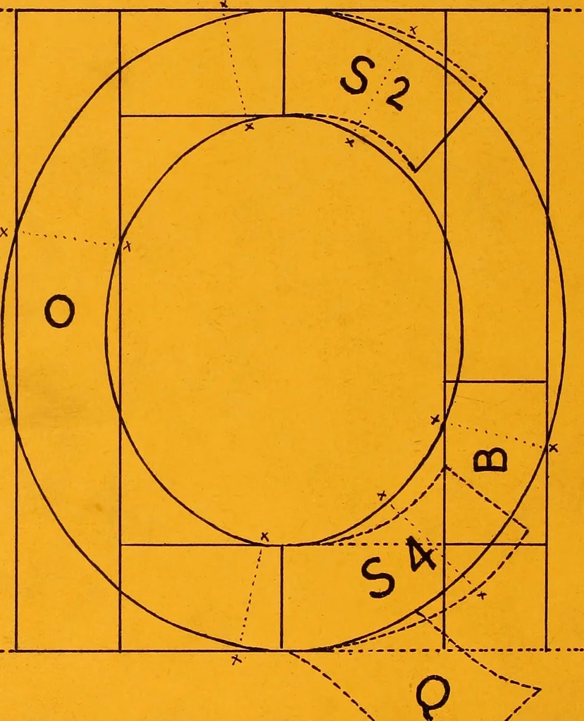 An illustration from Analysis of the Roman alphabet;, 1874, leaf 19