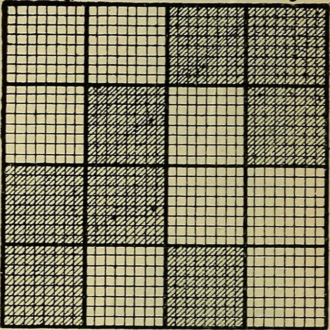 An illustration from The analysis & reproduction of textile fabrics : being a reasonable explanation of the necessary calculations and processes involved in analysing, effecting the required changes, and reproducing all the principal types of woven textures, from the raw materials to the finished cloth ; with an appendix upon "The cost of cloths.", 1894, leaf 95