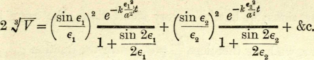 An illustration from The analytical theory of heat, 1878, leaf 364