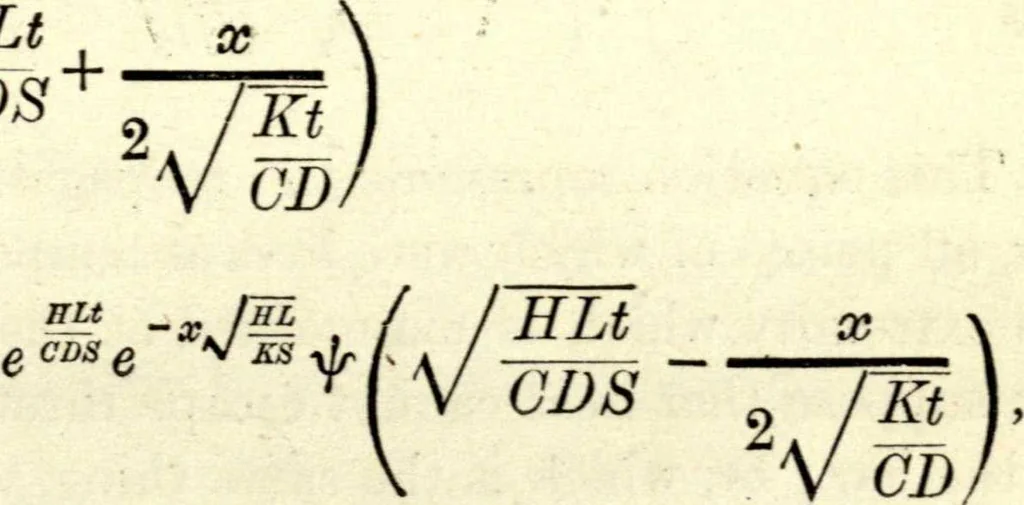 An illustration from The analytical theory of heat, 1878, leaf 394