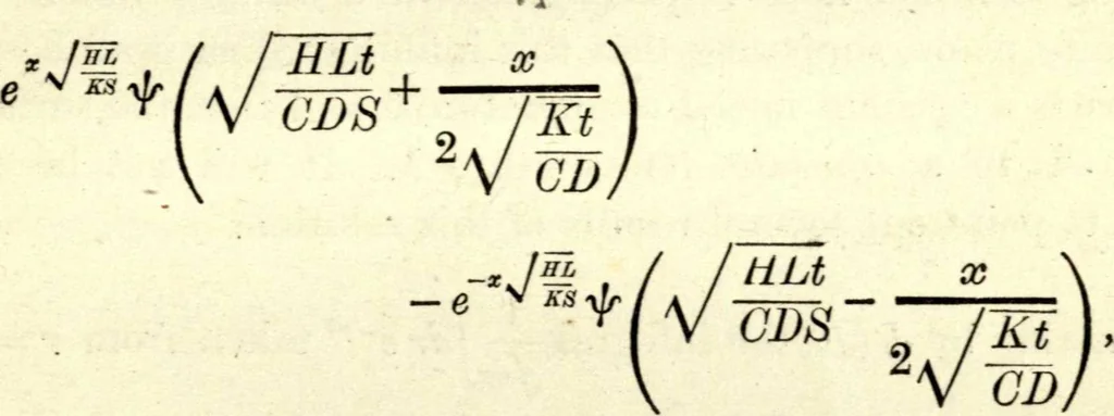 An illustration from The analytical theory of heat, 1878, leaf 394