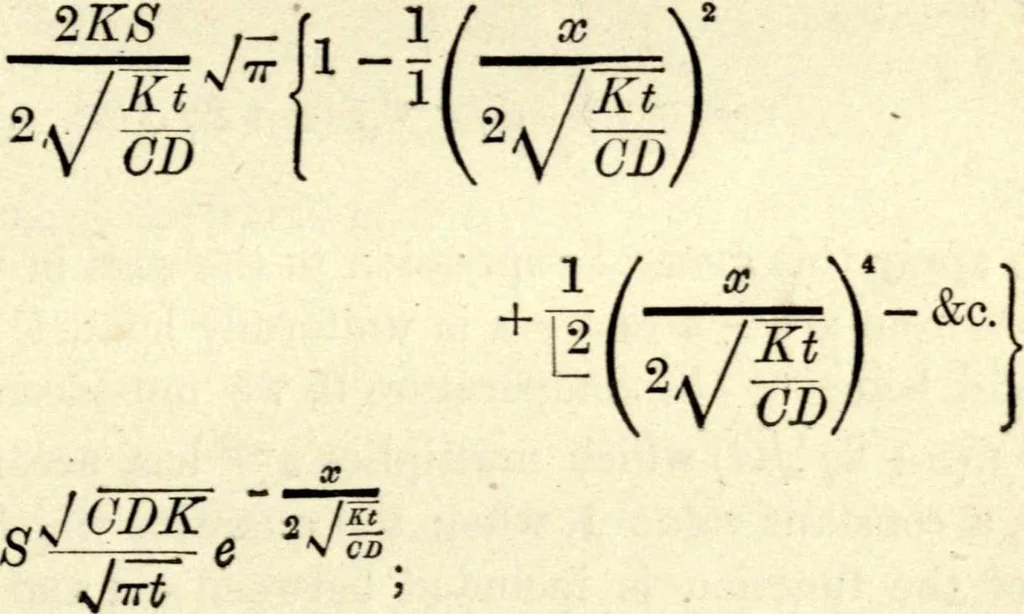 An illustration from The analytical theory of heat, 1878, leaf 396
