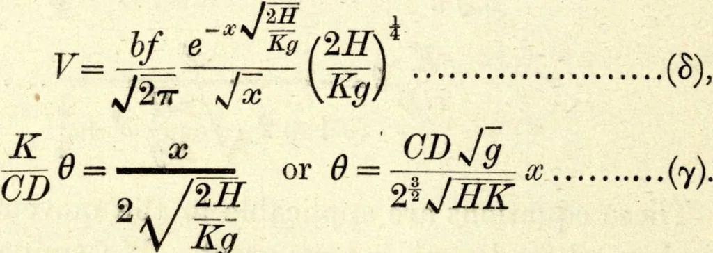 An illustration from The analytical theory of heat, 1878, leaf 425