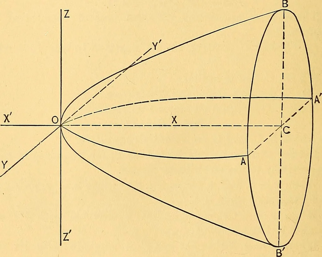 An illustration from Analytic geometry for colleges, universities, and technical schools, 1892, leaf 285
