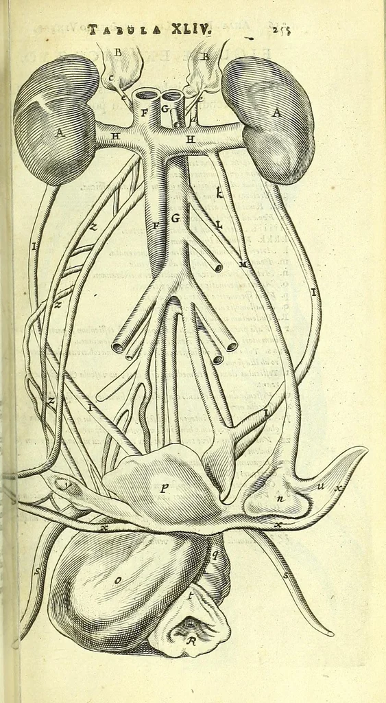 An illustration from Anatome, ex omnium veterum recentiorumque observationibus imprimis Institutionibus b. m. parentis Ca, 1686, leaf 291