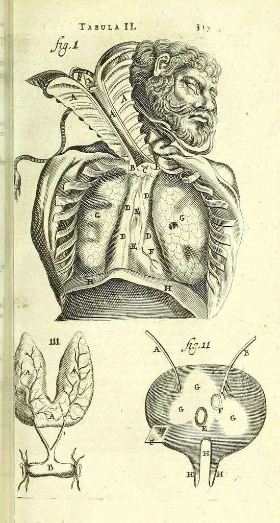 An illustration from Anatome, ex omnium veterum recentiorumque observationibus imprimis Institutionibus b. m. parentis Ca, 1686, leaf 389