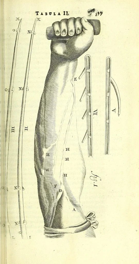 An illustration from Anatome, ex omnium veterum recentiorumque observationibus imprimis Institutionibus b. m. parentis Ca, 1686, leaf 645