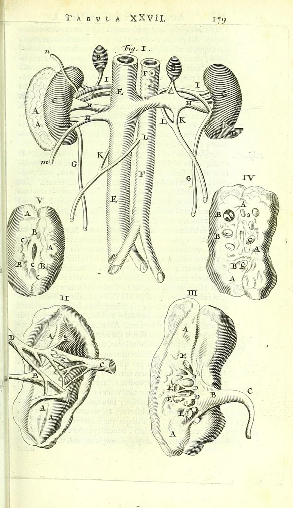 An illustration from Anatome ex omnium veterum recentiorumque observationibus imprimis Institutionibus b. m. parentis Cas, 1673, leaf 221