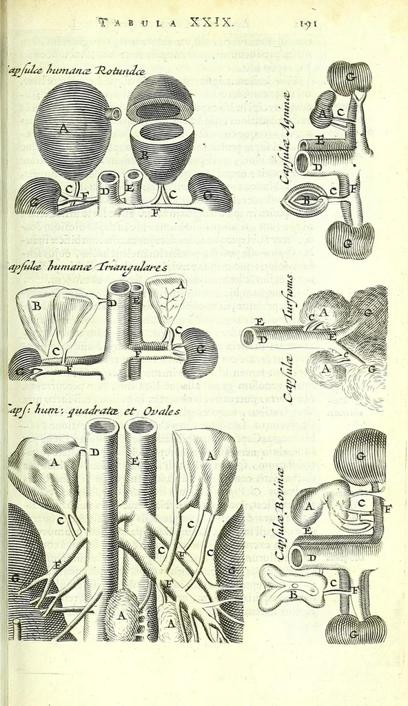 An illustration from Anatome ex omnium veterum recentiorumque observationibus imprimis Institutionibus b. m. parentis Cas, 1673, leaf 233
