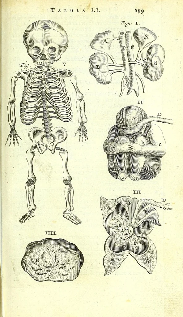 An illustration from Anatome ex omnium veterum recentiorumque observationibus imprimis Institutionibus b. m. parentis Cas, 1673, leaf 345
