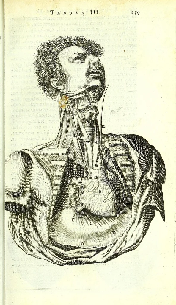 An illustration from Anatome ex omnium veterum recentiorumque observationibus imprimis Institutionibus b. m. parentis Cas, 1673, leaf 407