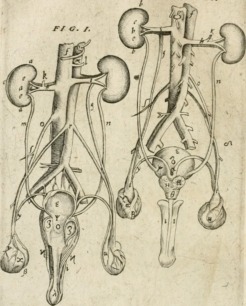 An illustration from Anatomiae amphitheatrvm effigie triplici, more et conditione varia, designatvm, 1623, leaf 121