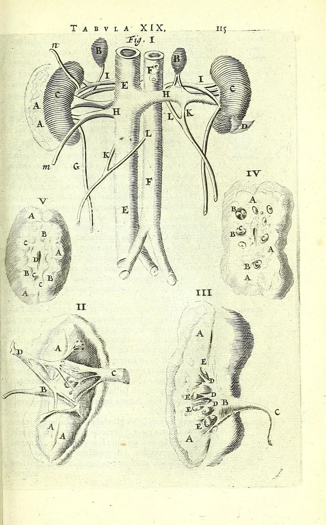 An illustration from Anatomia, ex Caspari Bartholini parentis Institutionibus,, 1651, leaf 137