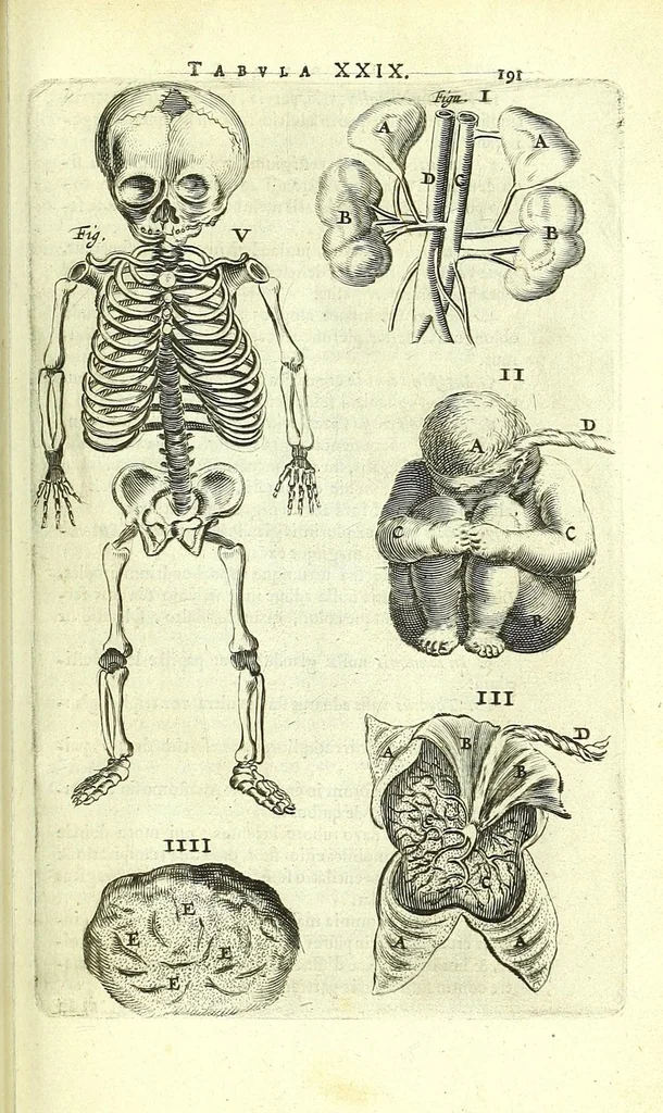An illustration from Anatomia, ex Caspari Bartholini parentis Institutionibus,, 1651, leaf 213