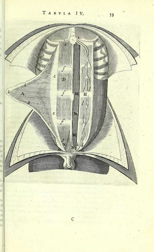 An illustration from Anatomia, ex Caspari Bartholini parentis Institutionibus,, 1651, leaf 55