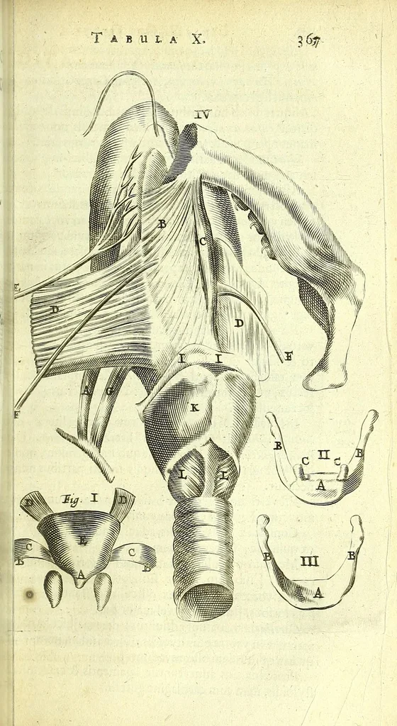 An illustration from Anatomia, ex Caspari Bartholini parentis Institutionibus :, 1666, leaf 391