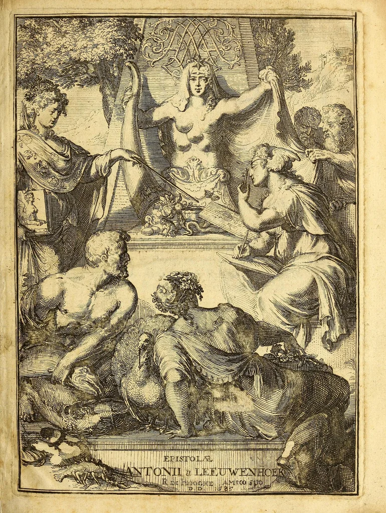 An illustration from Anatomia seu interiora rerum : cum animatarum tum inanimarum [sic], ope & nebeficio [sic] exquisitissimorum microscopiorum detecta, variisque experimentis demonstrata, una cum discursu & ulteriore dilucidatione epistolis quibusdam ad celeberrimum quod ser[enissi]mi Magnae Brittanniae Regis auspicio Londini floret, Philosophorum Collegium datis comprehensa, 1687, leaf 5
