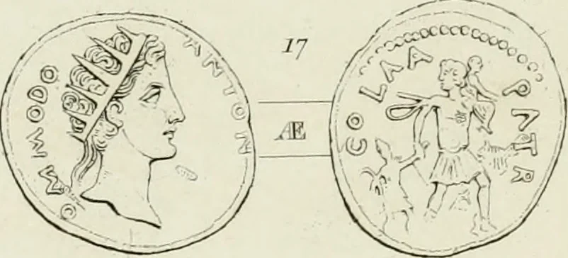An illustration from Ancient coins of Greek cities and kings. From various collections principally in Great Britain;, 1831, leaf 110