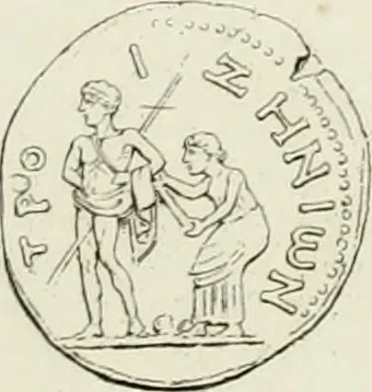 An illustration from Ancient coins of Greek cities and kings. From various collections principally in Great Britain;, 1831, leaf 110