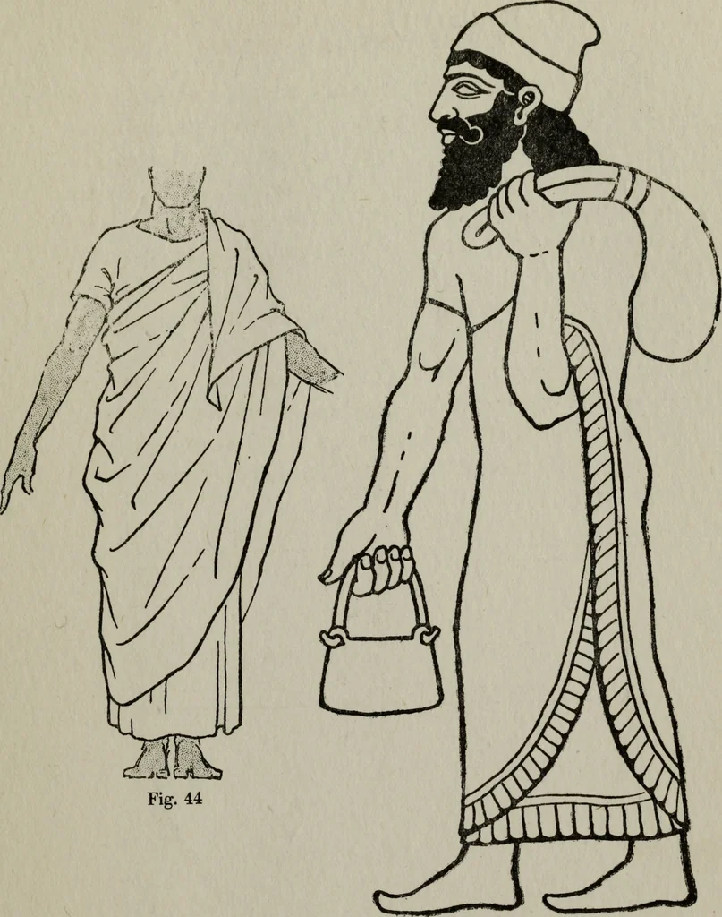 An illustration from Ancient Egyptian, Assyrian, and Persian costumes and decorations, 1920, leaf 100
