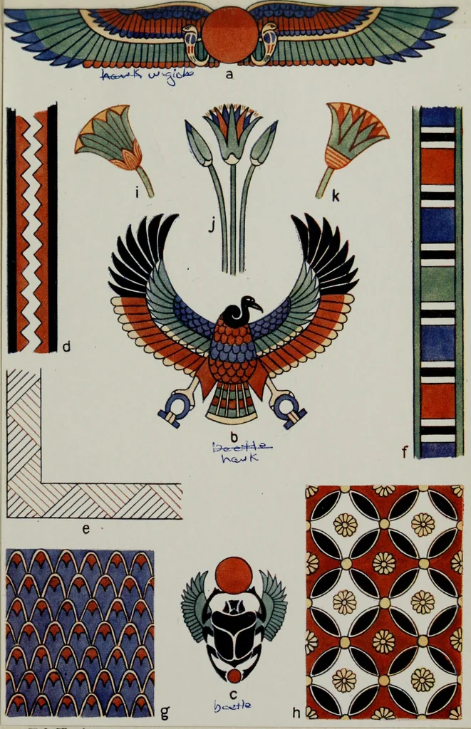 An illustration from Ancient Egyptian, Assyrian, and Persian costumes and decorations, 1920, leaf 38