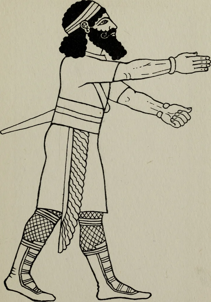 An illustration from Ancient Egyptian, Assyrian, and Persian costumes and decorations, 1920, leaf 72