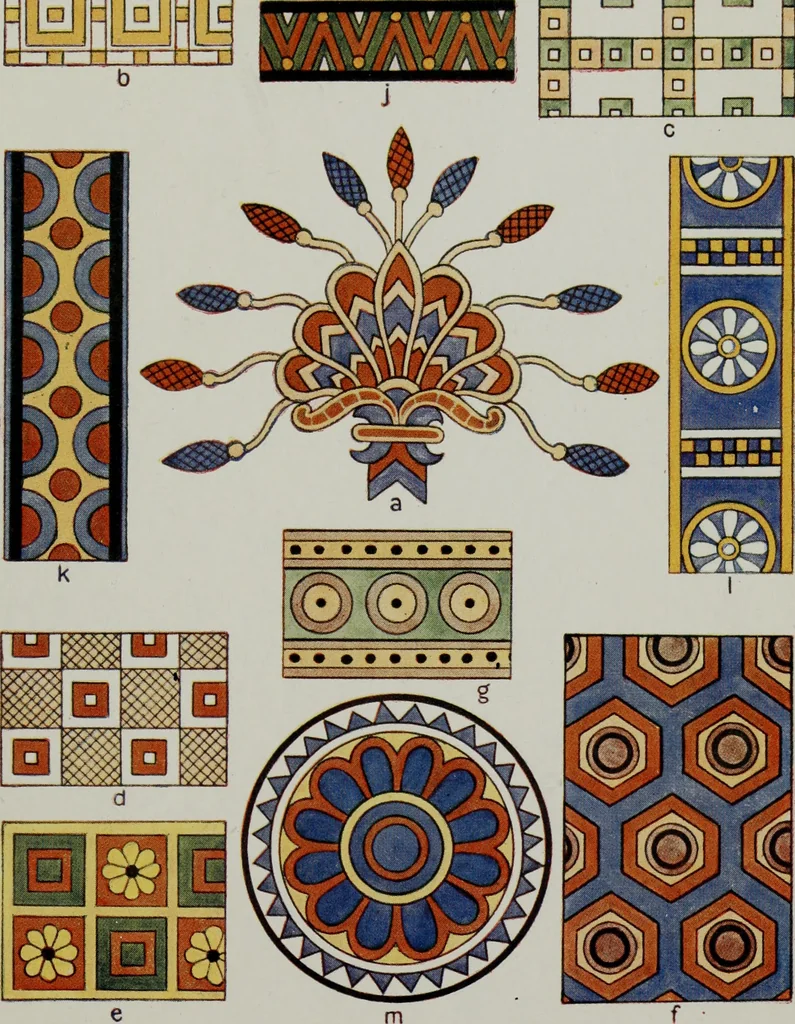 An illustration from Ancient Egyptian, Assyrian, and Persian costumes and decorations, 1920, leaf 76
