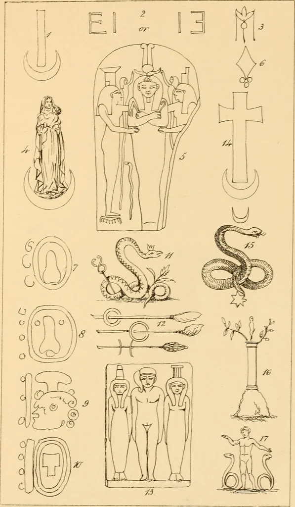 An illustration from Ancient faiths embodied in ancient names; or, An attempt to trace the religious belief, sacred rites, and holy emblems of certain nations, 1868, leaf 1006