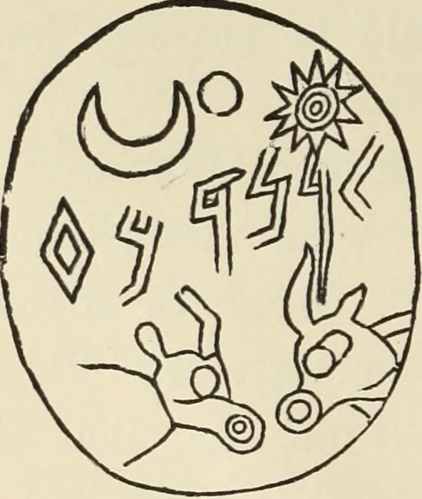 An illustration from Ancient faiths embodied in ancient names: or, An attempt to trace the religious belief, sacred rites, and holy emblems of certain nations, by an interpretation of the names given to children by priestly authority, or assumed by prophets, kings, and hierarchs, 1872, leaf 293