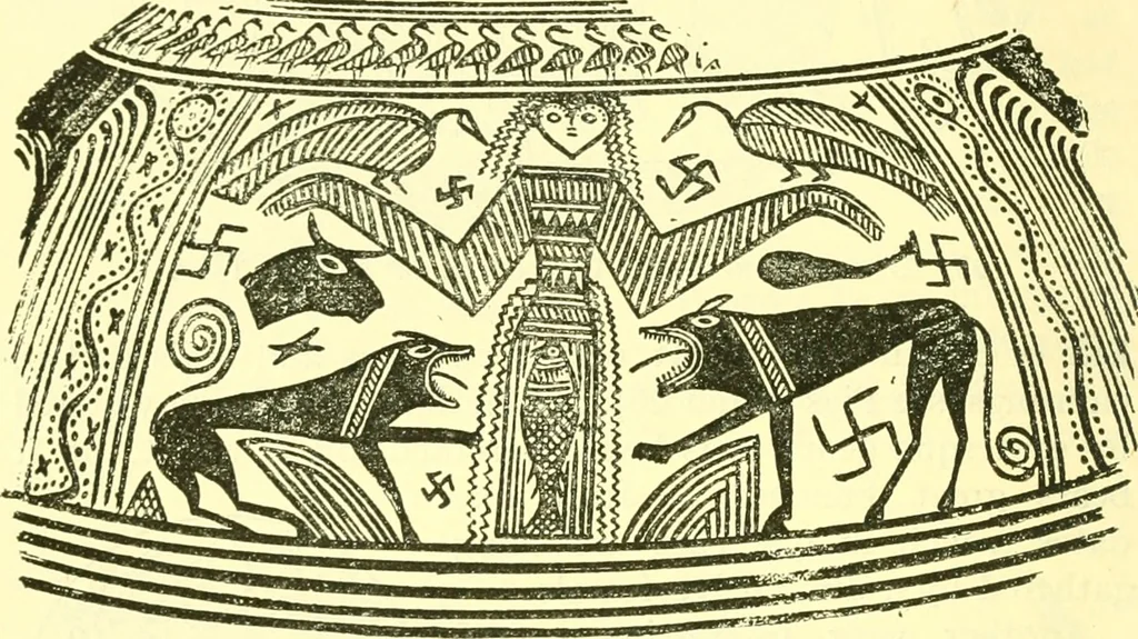 An illustration from Ancient Greece : a sketch of its art, literature & philosophy viewed in connexion with its external history from earliest times to the age of Alexander the Great, 1915, leaf 105