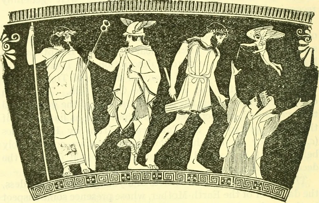 An illustration from Ancient Greece : a sketch of its art, literature & philosophy viewed in connexion with its external history from earliest times to the age of Alexander the Great, 1915, leaf 109