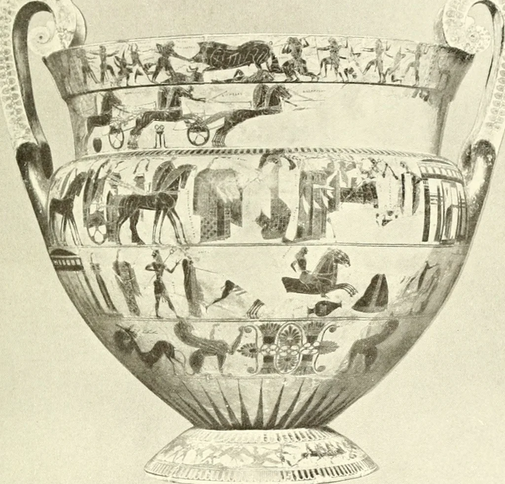 An illustration from Ancient Greece : a sketch of its art, literature & philosophy viewed in connexion with its external history from earliest times to the age of Alexander the Great, 1915, leaf 182