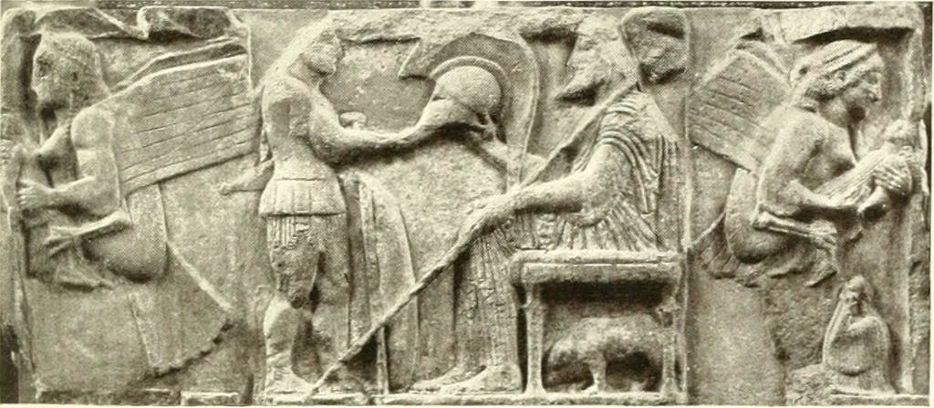 An illustration from Ancient Greece : a sketch of its art, literature & philosophy viewed in connexion with its external history from earliest times to the age of Alexander the Great, 1915, leaf 314