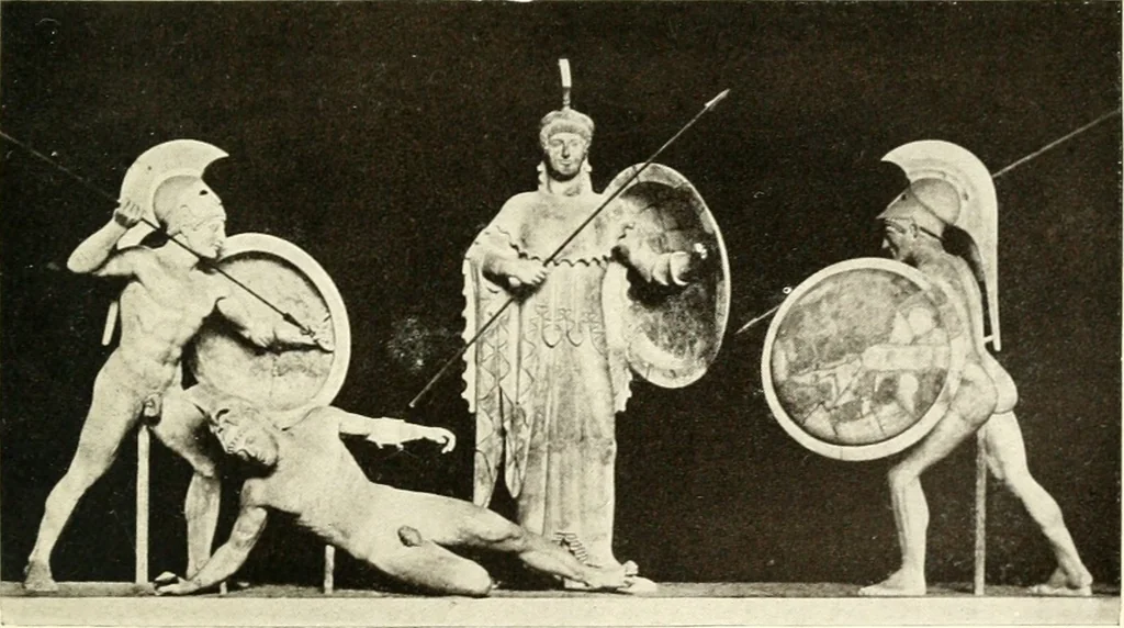 An illustration from Ancient Greece : a sketch of its art, literature & philosophy viewed in connexion with its external history from earliest times to the age of Alexander the Great, 1915, leaf 330
