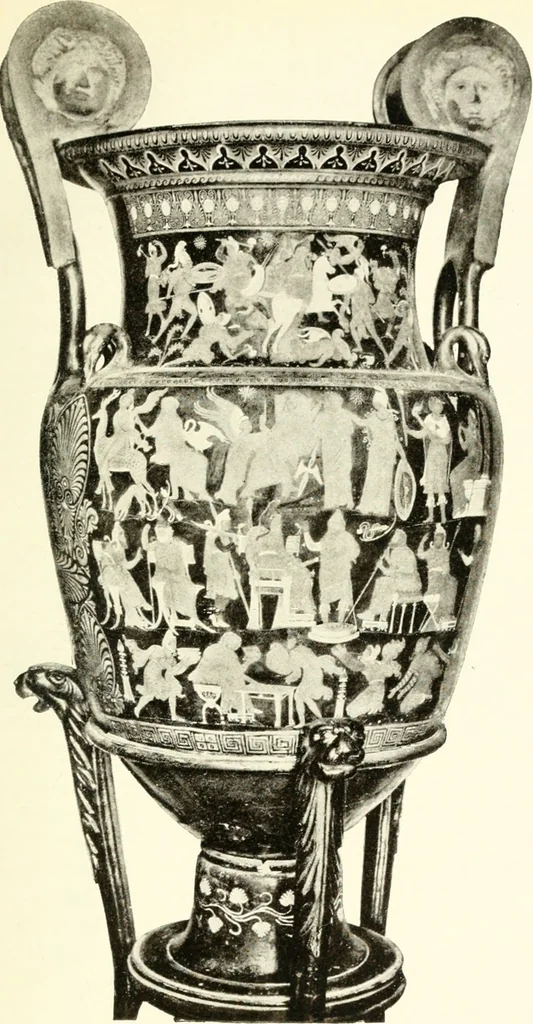 An illustration from Ancient Greece : a sketch of its art, literature & philosophy viewed in connexion with its external history from earliest times to the age of Alexander the Great, 1915, leaf 336