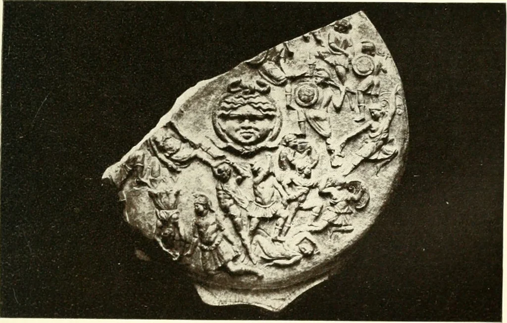 An illustration from Ancient Greece : a sketch of its art, literature & philosophy viewed in connexion with its external history from earliest times to the age of Alexander the Great, 1915, leaf 398