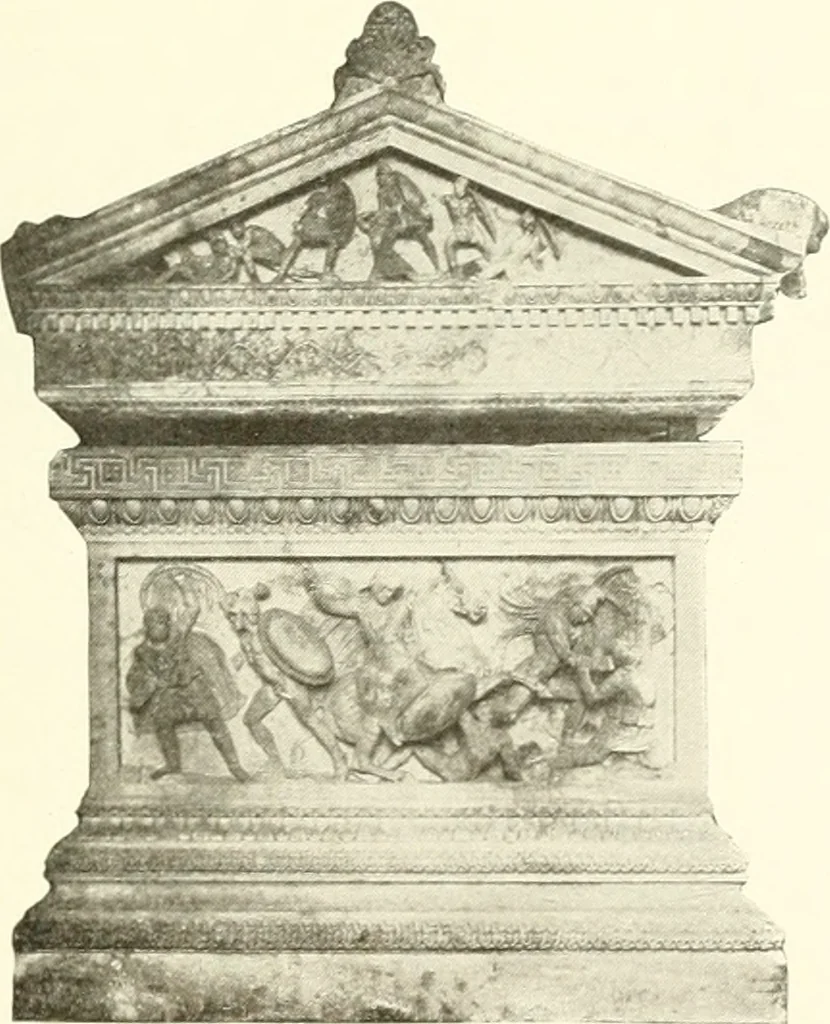 An illustration from Ancient Greece : a sketch of its art, literature & philosophy viewed in connexion with its external history from earliest times to the age of Alexander the Great, 1915, leaf 618