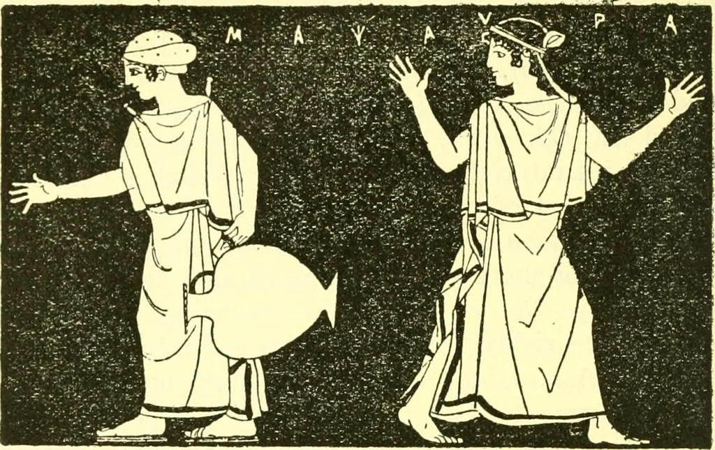 An illustration from Ancient Greece : a sketch of its art, literature & philosophy viewed in connexion with its external history from earliest times to the age of Alexander the Great, 1915, leaf 639