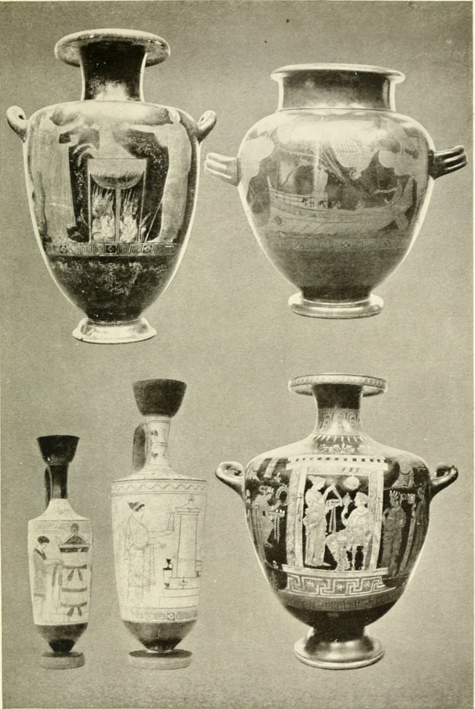 An illustration from Ancient Greece : a sketch of its art, literature & philosophy viewed in connexion with its external history from earliest times to the age of Alexander the Great, 1915, leaf 664